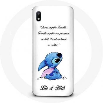 Coque de protection Lilo et Stitch Ohana Citation Blanc pour Samsung Galaxy A10