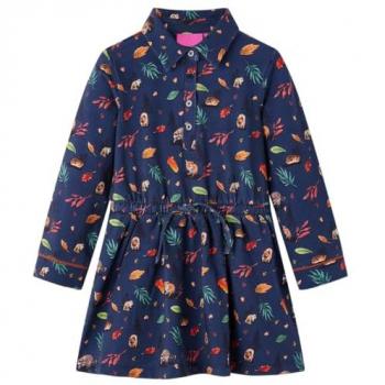 Navy Kids' Dress with Long Sleeves Size 128