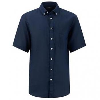 Fynch Hatton Camicia S Navy a Maniche Corti