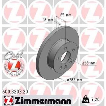 Brake Disc COAT Z 600.3203.20 by Zimmermann (SKU 600320320)
