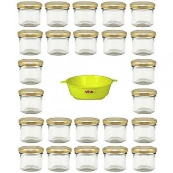 Kit 24 Vasetti 125 ml – Tappo Dorato e Imbuto Giallo