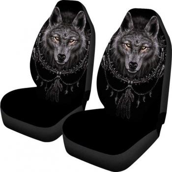Funda Decorativa de Asiento Lobo Gris para Vehículos