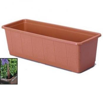 HydroTerrac Blumenkasten 60 cm – Terracotta 06 – Kunststoff‑Bewässerungsmodul