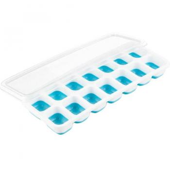 14-Cube Ice Maker with Non-Spill Lid for Pudding and Cocktails