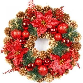 Wandgirlande „Süßer Winter“ – Tannenzapfen & Ornament