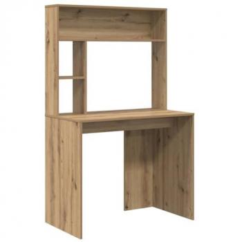 VidaXL 91x50x149 cm Artisan Oak Desktop with Built‑in Shelf (Engineered Wood)