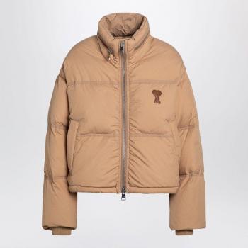 Regular Fit Beige Ami Paris Puffer Down Jacket, Female, Size S