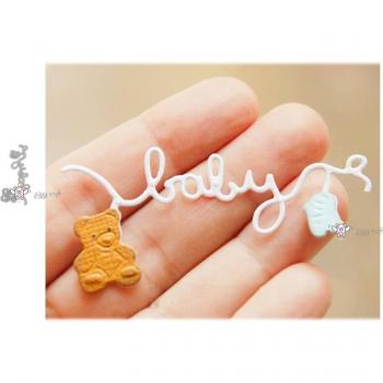 Gaufrage métal ours bébé chaussettes