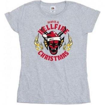 Stranger Things Hellfire Christmas Cotton Shirt for Women