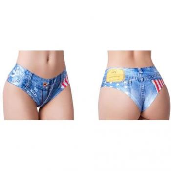 Jeans Bandiera Americana Mememme Donne Intimo Slip Multicolore S