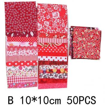 Set de 50 Unidades de Tela de Patchwork Floral 10x10 cm 100% Algodón