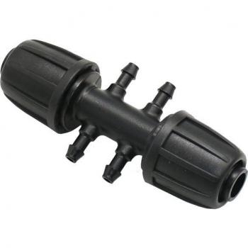 Tuyau de jardin 4 voies 1/2 à 1/4, séparateur d'eau avec écrou de verrouillage 4/7, connecteur double voie, vis 16mm, 1 pièce