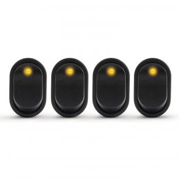 4Pcs ASW-20D 12V 30A Car Boat Auto Rocker Toggle Switch SPST ON OFF with Dot LED Light in Blue