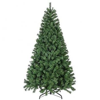 Árbol de Navidad Artificial Clásico Verde 210 cm con 1050 Ramas de PVC y Metal