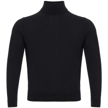 Colombo Black Roll-Neck Sweater for Men