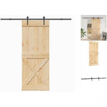 Porta de Madeira de Pinho 90x210 cm com Ferragens VidaXL