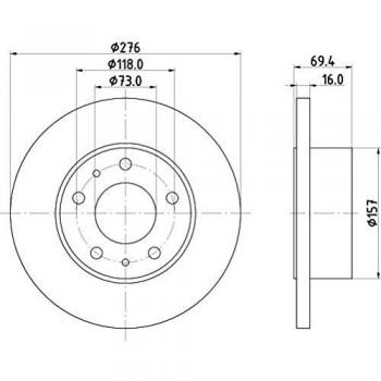 Disco di Freno 8DD 355 107-411 (HELLA)