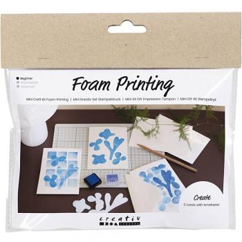 Mini DIY Stamp Impression Set, Card with Design, White & Off-White, 1 Pack