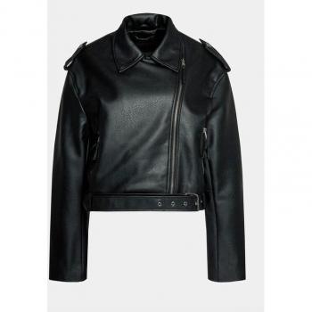 Giacca Regular Fit Gina Tricot Similpelle Nero