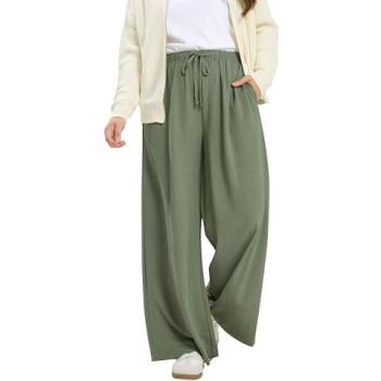 Slim Fit Light Khaki Twill Palazzo Pants