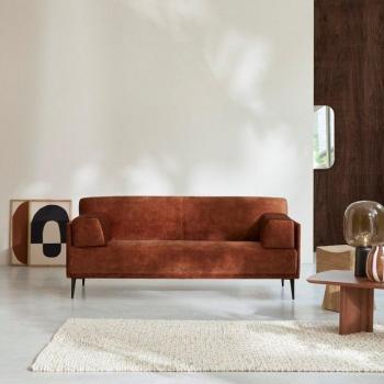 Finn 3-Sitzer Sofa aus Samt in Terracotta