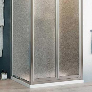 Mampara Ducha en Ángulo 75x90 cm, H 198, con Cristal Opaco y 2 Puertas Batientes – West