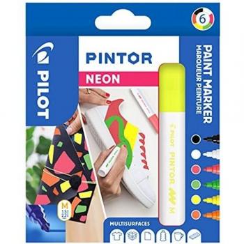 PILOT PINTOR Neon Marker Set, medium, 6er Pack