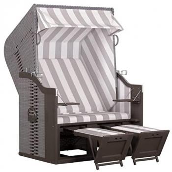 DeVries Strandkorb, BxTxH: 124x87x159 cm, Halblieger, Ostsee-Modell