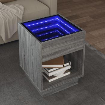 Mesa de Centro Maison Exclusive Led Gris Sonoma 40x40x50 cm
