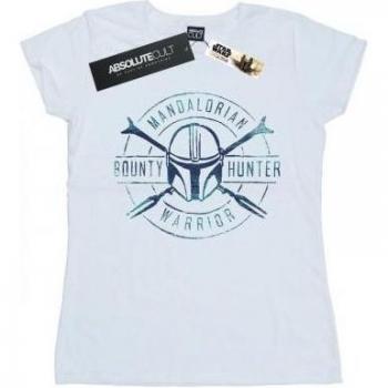 T-shirt en coton pour dames Star Wars The Mandalorian avec symbole de guerrier