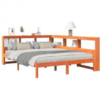 DEvidaxl Solid Wood Bed Wax brown 140 x 190cm