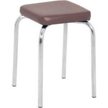 Tabouret empilable assise en tissu marron doux