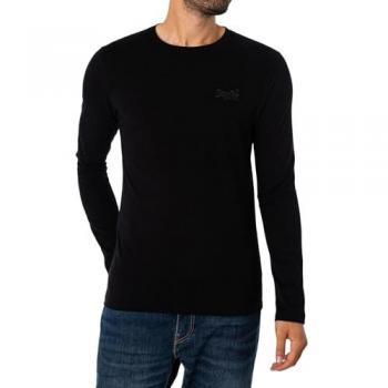 Superdry Herren Langarmshirt Essential Logo Schwarz XXL