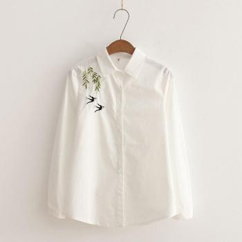 Top Femenino Estilo Boho Bordado de Otoño