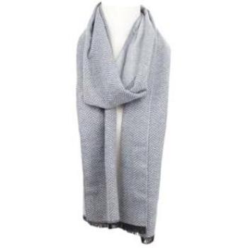 Herren Schal 'Fischgrät' | Weicher Cashmere Schal | 180x30 cm [Hellgrau]