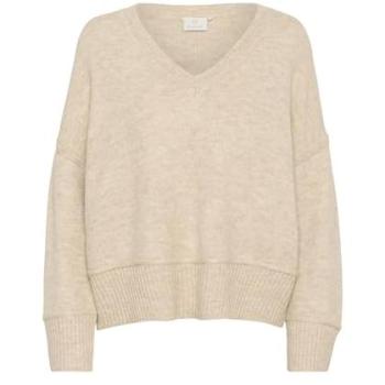 Baggy‑Fit Kaffeeblüm Pullover 2XL in Creme