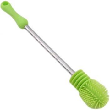 Cepillo de Silicona para Limpieza de Botellas de Bebé con Mango Largo