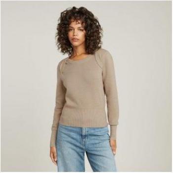 Top de Moda G‑Star Slim Knitted Beige, 100% Algodón Orgánico Mujer