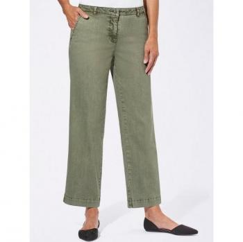 Basique jupe-culotte Helline en coton, ton naturel kaki