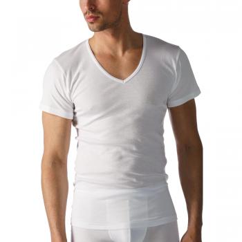 Relaxed Fit V‑Neck Cotton Top, Elasticated Hem