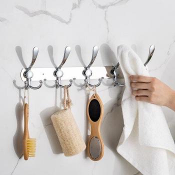 Stainless Steel 5 Hooks Wall Mount Door Hanger