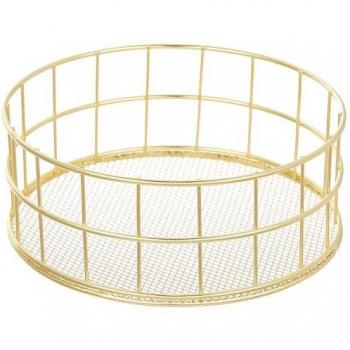 Wrought Iron Large Storage Basket Rose Gold 1PC