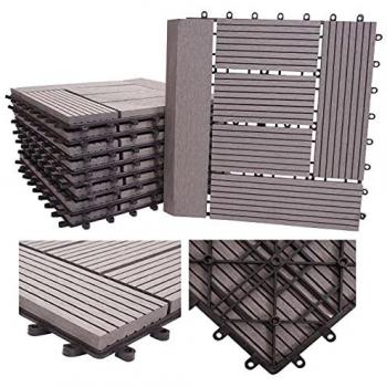 Carrelage de sol WPC gris offset 1m²