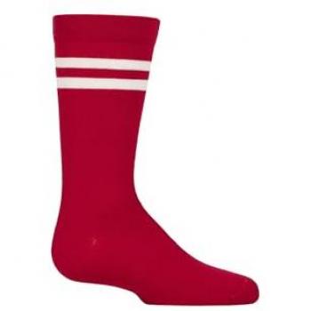 ComfortCuff Bamboo Strip Socks – SockShop for Boys & Girls, Red (Size 6‑8.5)