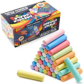JOYIN Mega-Tafelkreide – 60‑teiliges Set, 10 Farben – ungiftig & abwaschbar