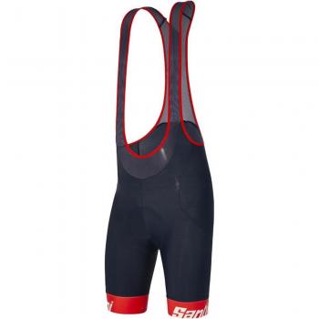 Santini Cadence Rennträgerhose dunkelblau-rot