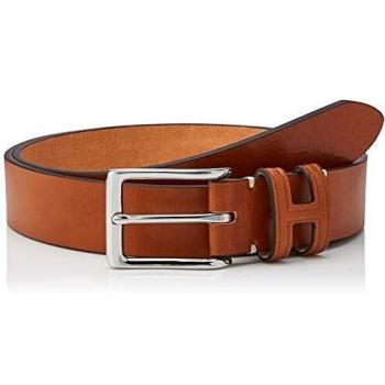 Cinturón Marrón Hackett London Tack Stitch H Keeper, Talla 36W