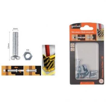 Set 5 Pz Viti Testa A Croce M8 8x12 Mm con Dadi