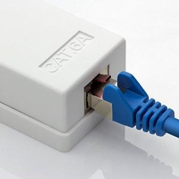 DeleyCON CAT 6a Netzwerkdose 1x RJ45 Buchse FTP geschirmt Aufputz 5 Stück Weiß