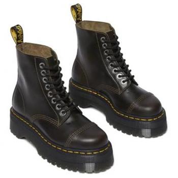 DR. MARTENS Bottes plateforme Sinclair cuir orleans Marron